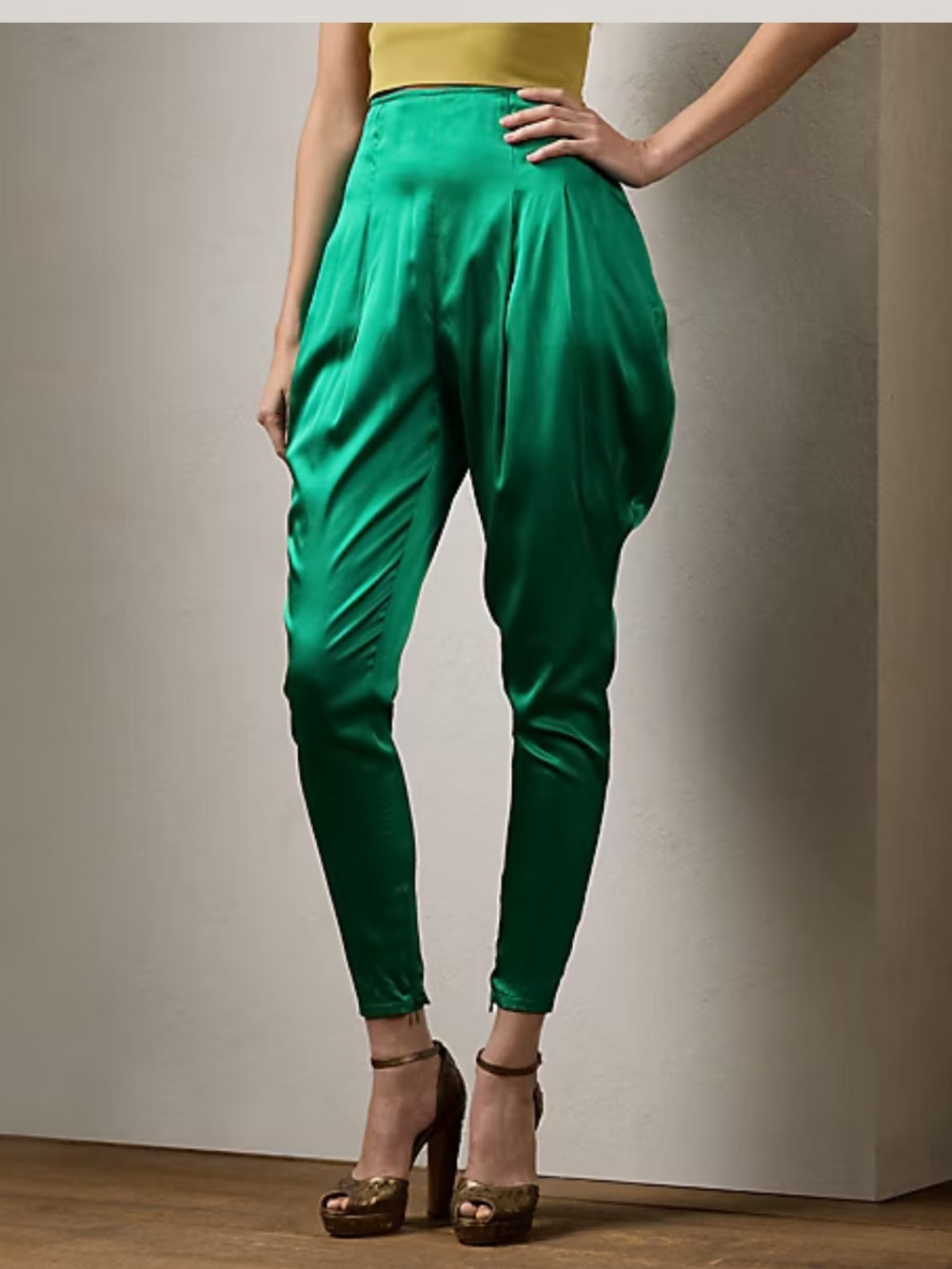 RALPH LAUREN Purple Label Malti Stretch Charmeuse Mulberry Silk Jodhpur Pants